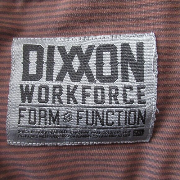 Dixxon Workforce Shirt 2XL XXL Brown Stripe Button Up Long Sleeve - Picture 5 of 8
